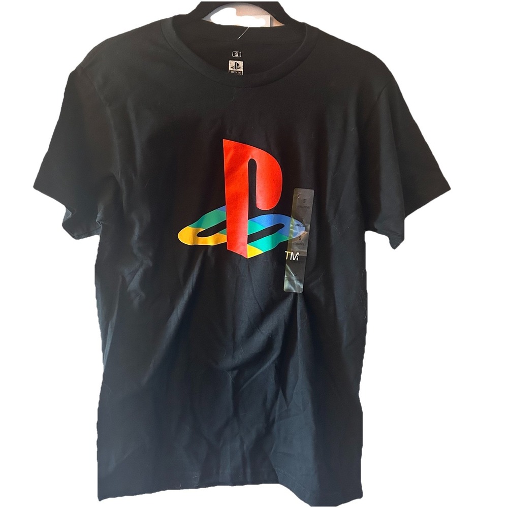 PlayStation Logo Official Licensed Black Short Sleeved Tee Unisex Size S, M, XL